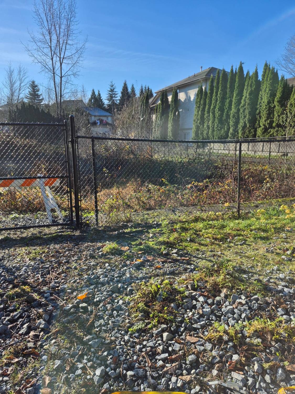 Black chain link with walk gate