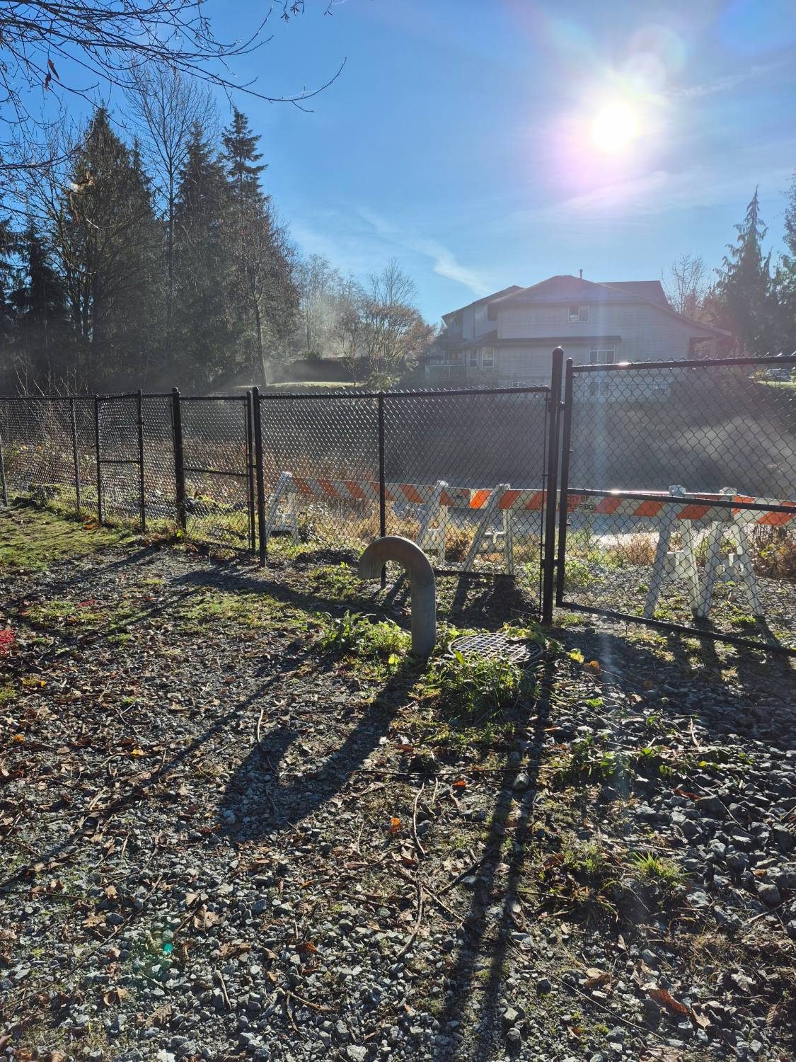 Black chain link with gate